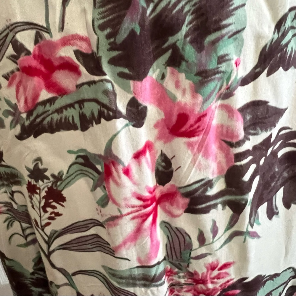 Tropical Floral Maxi Dress - Pink and White - Picture 4 of 7